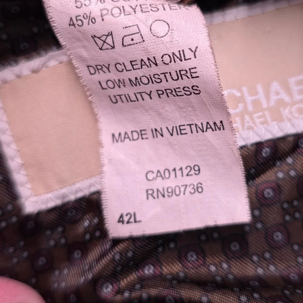 Michael Kors Men's Brown Faux‎ Leather Blazer Sport Coat Size 42L